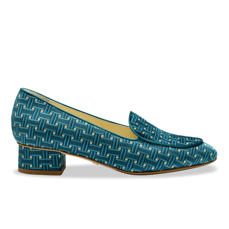 Rosie in Teal Deco Jacquard