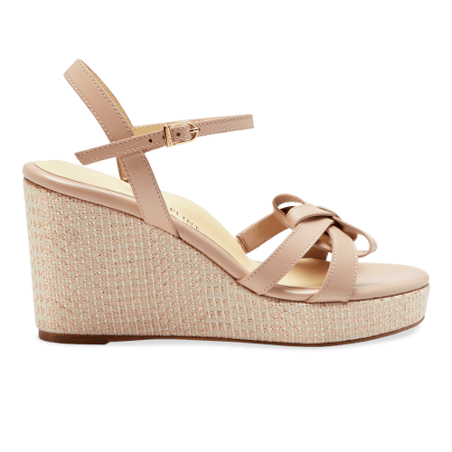 Mirjana Wedge 80 in Petal Calf with Rose Shimmer Wedge