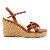 Mirjana Wedge 80 in Saddle Vacchetta & Raffia