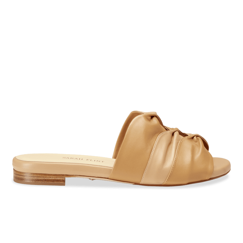 Arabesque Slide in Two-Tone Camel Nappa