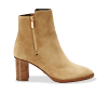 70mm Italian Made Perfect Zip Bootie in Camel Crosta