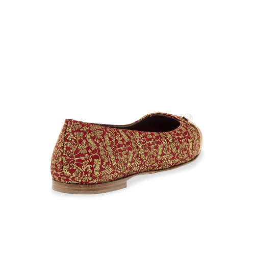 SacchettoBalletFLat BrightRedRabbitJacquard Back4