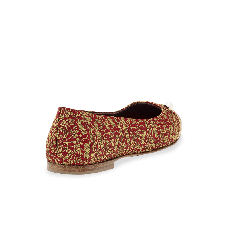 SacchettoBalletFLat BrightRedRabbitJacquard Back4