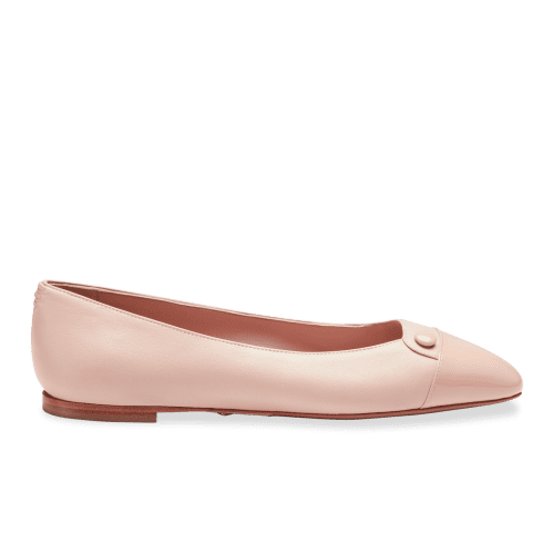 10mm Italian Made Sacchetto Ballet Flat Squared Toe Flat in Pink Nappa