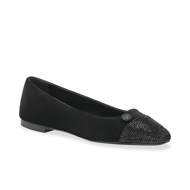 Sacchetto Ballet Flat Black Velvet Crystal 3q3