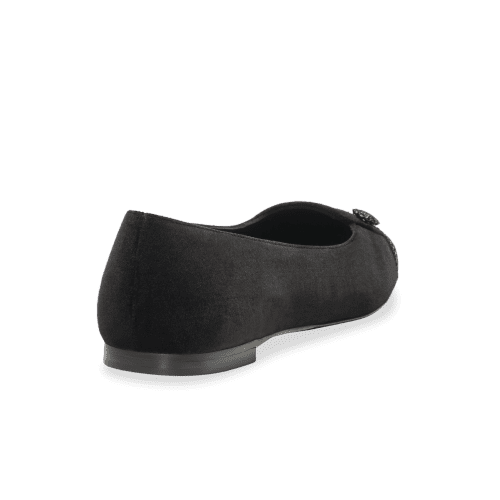 Sacchetto Ballet Flat Black Velvet Crystal Back4