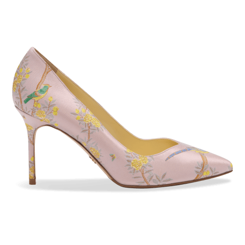 Sarah Flint X Gracie Perfect Pump 85 in Pink Holts Garden Silk