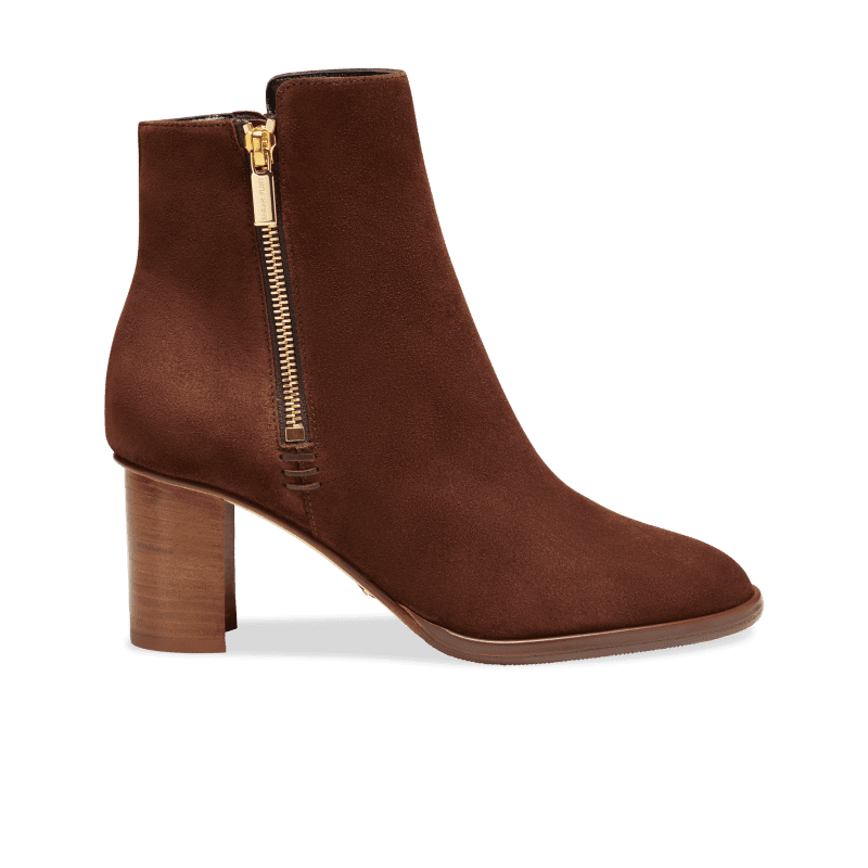 70mm Perfect Zip Bootie in Espresso Suede