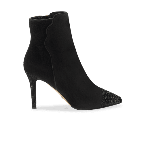 Perfect Dress Bootie 90 in Black Velvet & Crystal